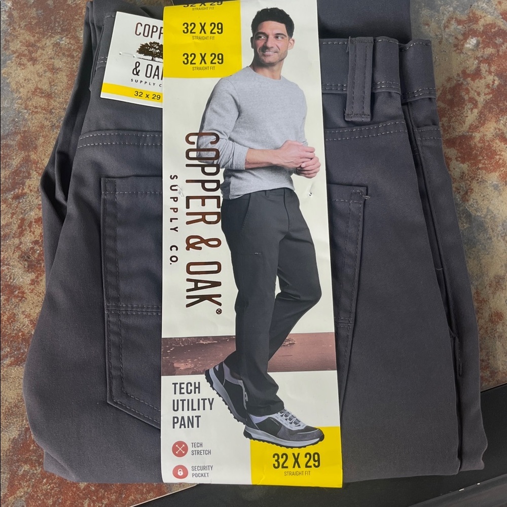 Copper & Oak Men's Gray Cargo Pants NWT 32 x 29 straight fit